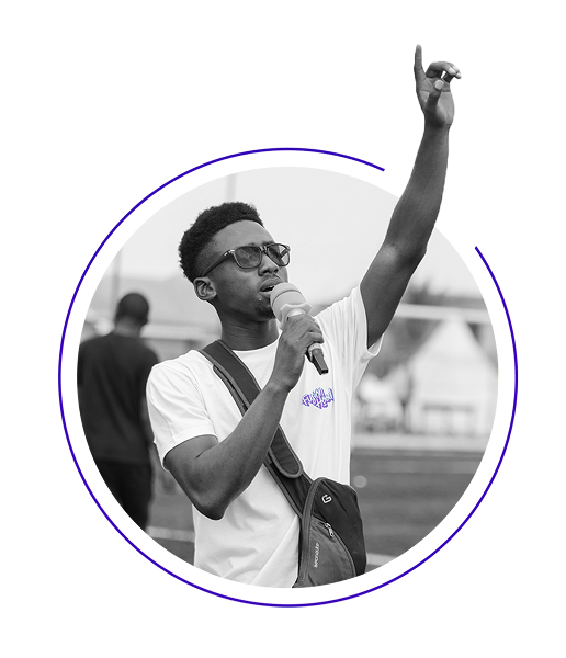 boy talking at a fusion event